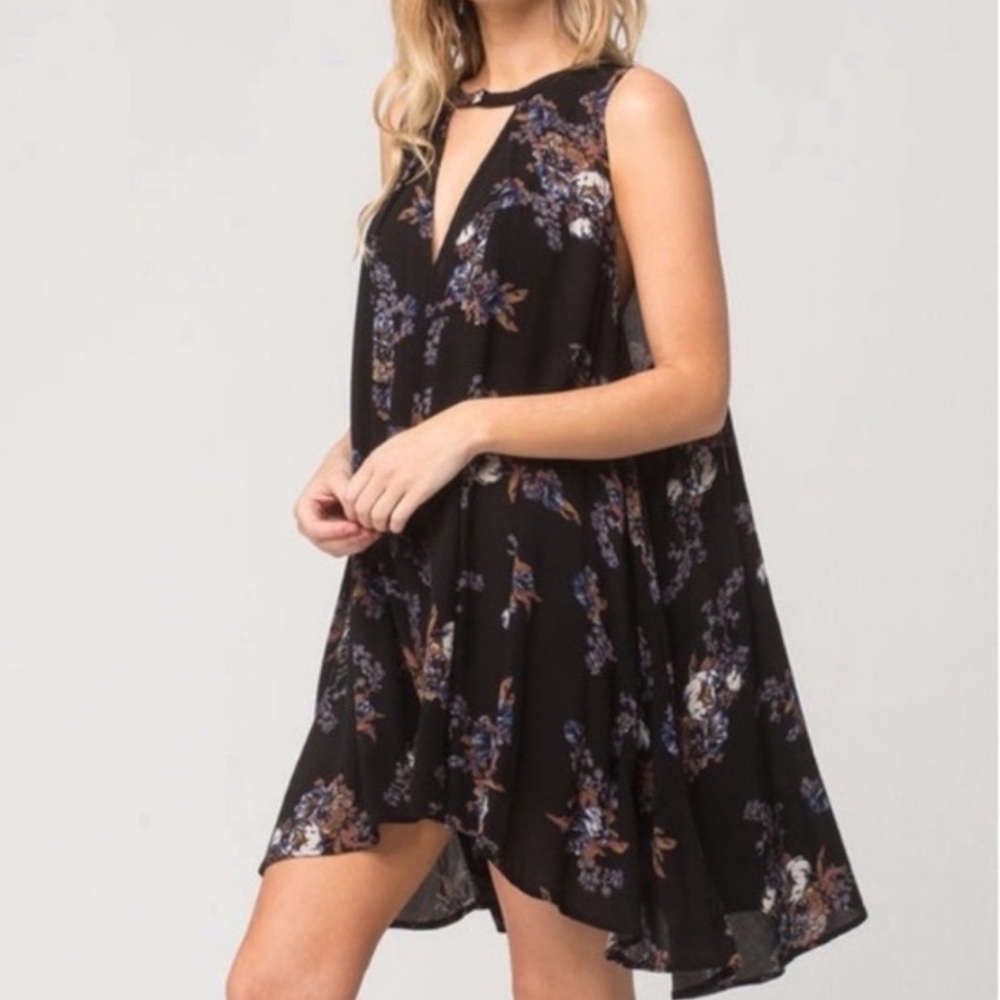 Free People Snap Out of It Sleeveless Swing Mini Dress/Tunic